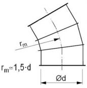 Līkums segmenta R-1,5d 30°, ar atloku;Сегментный отвод R-1,5d 30°, отбортованный;Segmental bend R-1,5d 30°, flanged. gab. 0.00 Ls