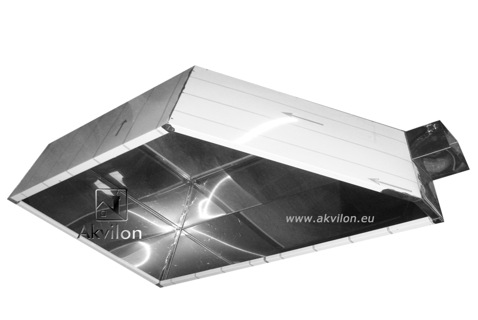 Commercial exhaust hood model with a condensate collector