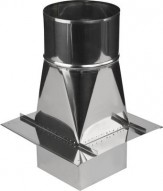 Adapteris no kvadrātveida uz apaļu ar pamatplāksni plāksni 140X140 (nerūsējošais tērauds);Переходник с квадратного на круглый с опорной пластиной 140X140 (нержавеющая сталь);Adapter from square to round with base plate 140X140 (stainless steel). gab. 0.00 Ls