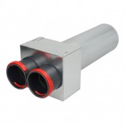 Difuzora pievienojuma kārba PK (2x taisnas izējas);Соединительная коробка диффузора PK (2х прямых выходов);Diffuser connection box PK (2x straight outlets). gab. 0.00 Ls